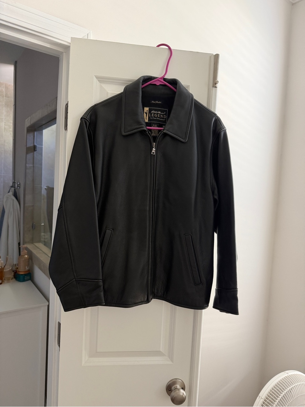 Eddie Bauer Vintage Black Leather Bomber Jacket